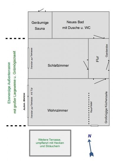 Ferienwohnung Sonnenblume mit Sauna, Garten, Liegewiese. Last Minute!